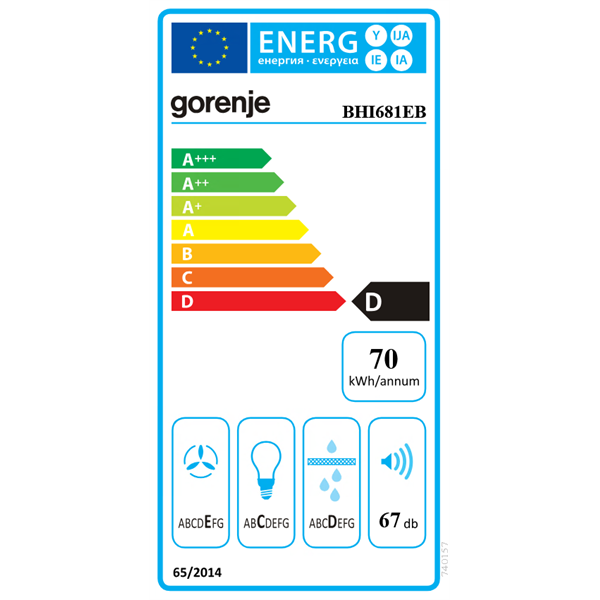 Gorenje BHI681EB fekete beépíthető páraelszívó