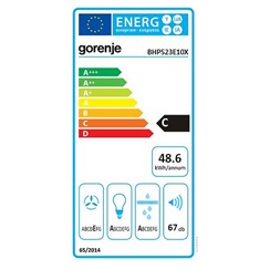 Gorenje BHP523E10X szürke, szabadonálló, hagyományos, méret:50 cm, teleszkópos, zajszint:67 dB, páraelszívó (Újszerű)