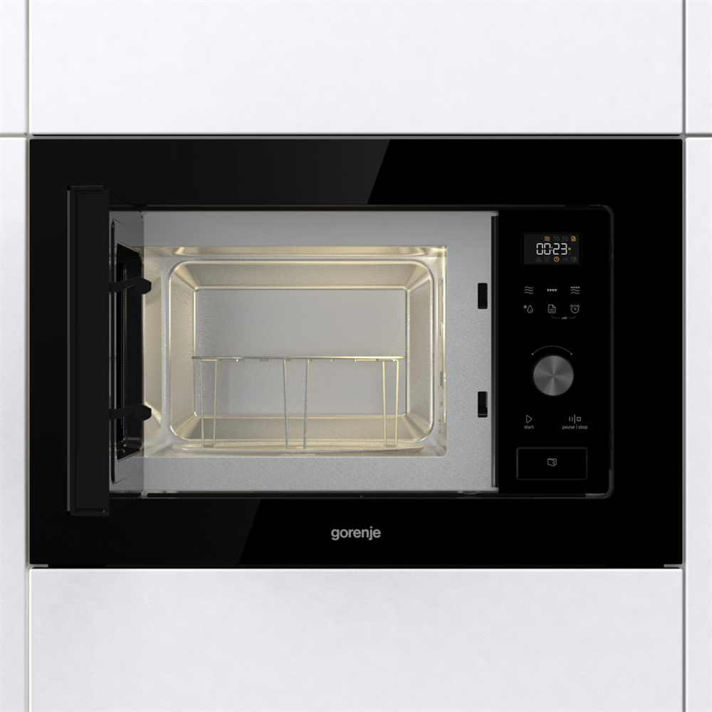 Gorenje BM201AG1BG 800W 20L inox beépíthető grillezős mikrohullámú sütő