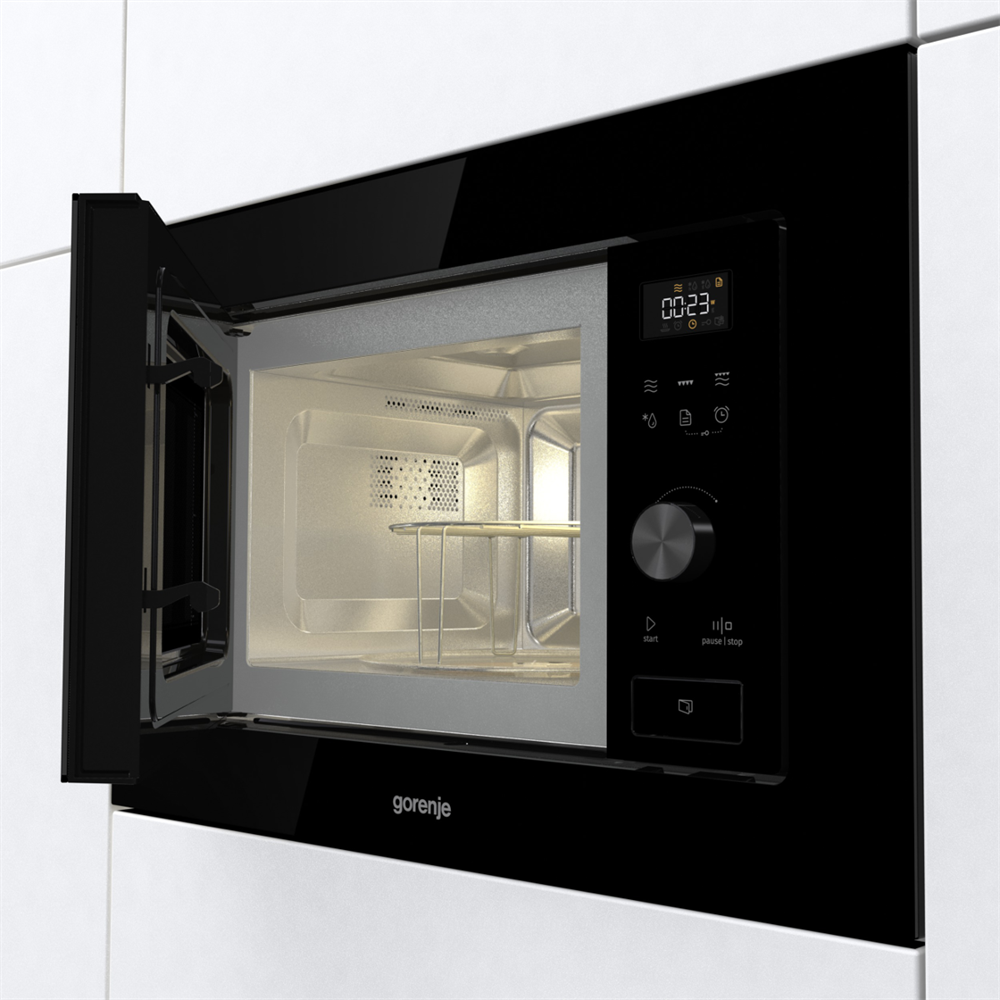 Gorenje BM201AG1BG 800W 20L inox beépíthető grillezős mikrohullámú sütő