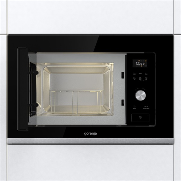 Gorenje BMX201AG1BG 1000W 20L inox beépíthető grillezős mikrohullámú sütő