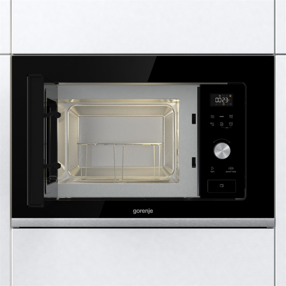 Gorenje BMX201AG1BG 1000W 20L inox beépíthető grillezős mikrohullámú sütő