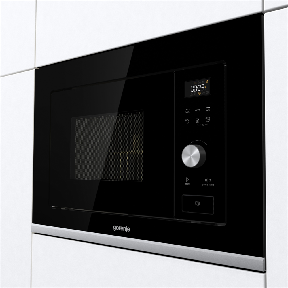 Gorenje BMX201AG1BG 1000W 20L inox beépíthető grillezős mikrohullámú sütő