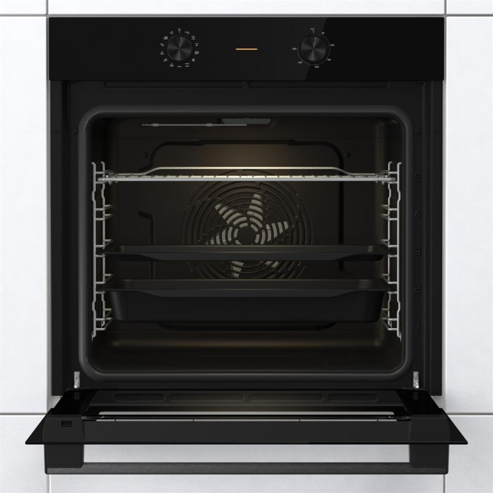 Gorenje BO6717E03BG fekete, beépíthető, sütőtér: 77L, grill, légkeverés, hidrolitikus, sütő