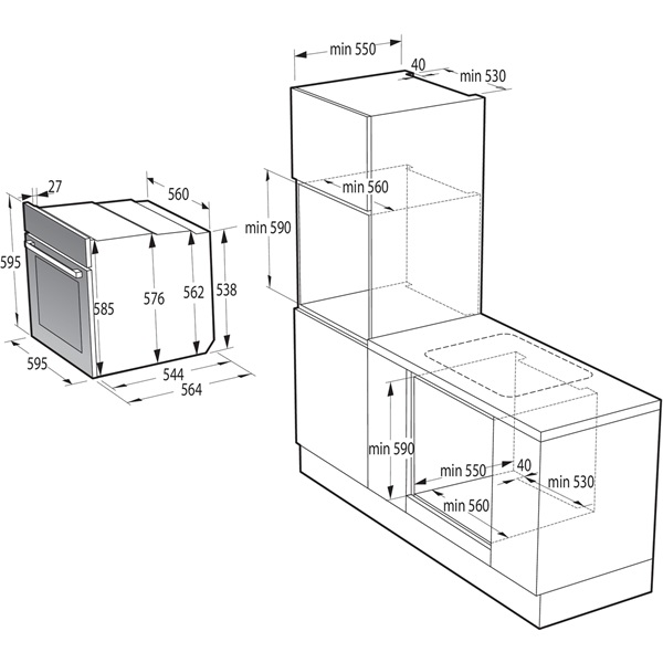 Gorenje BO6717E03BG beépíthető fekete sütő