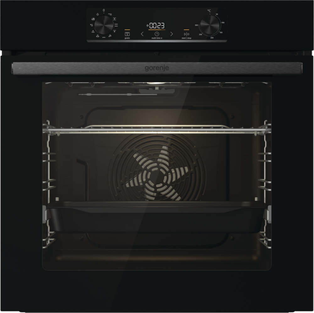 Gorenje BO6735E05B fekete, beépíthető, sütőtér: 77L, grill, légkeverés, hidrolitikus, sütő