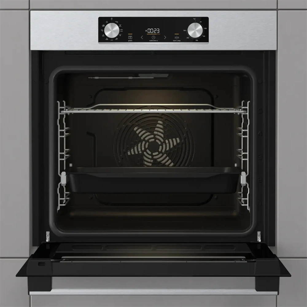 Gorenje BO6735E05X inox, beépíthető, multifunkciós, 77 l sütő