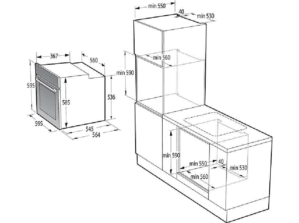 Gorenje BOS6747A01BG fekete, beépíthető, sütőtér: 77L, grill, légkeverés, hidrolitikus, sütő