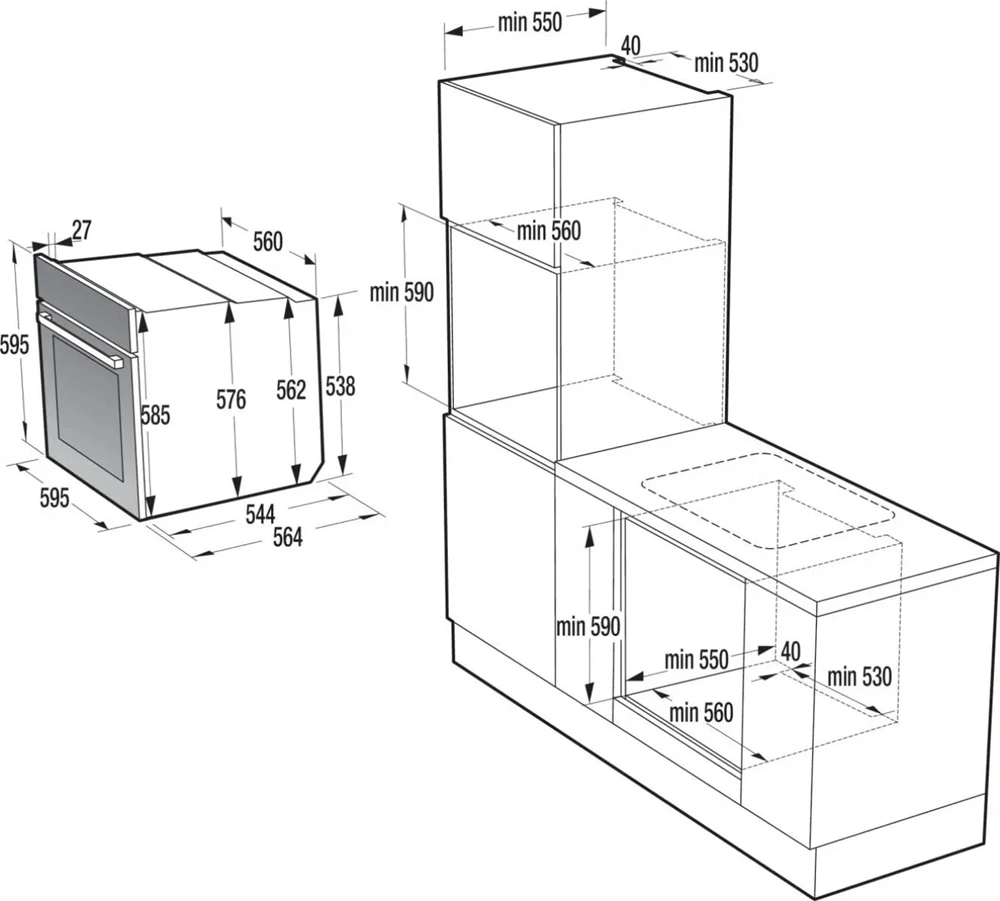 Gorenje BPS6747A09DBGOT fekete, beépíthető, pirolitikus, 77 l sütő