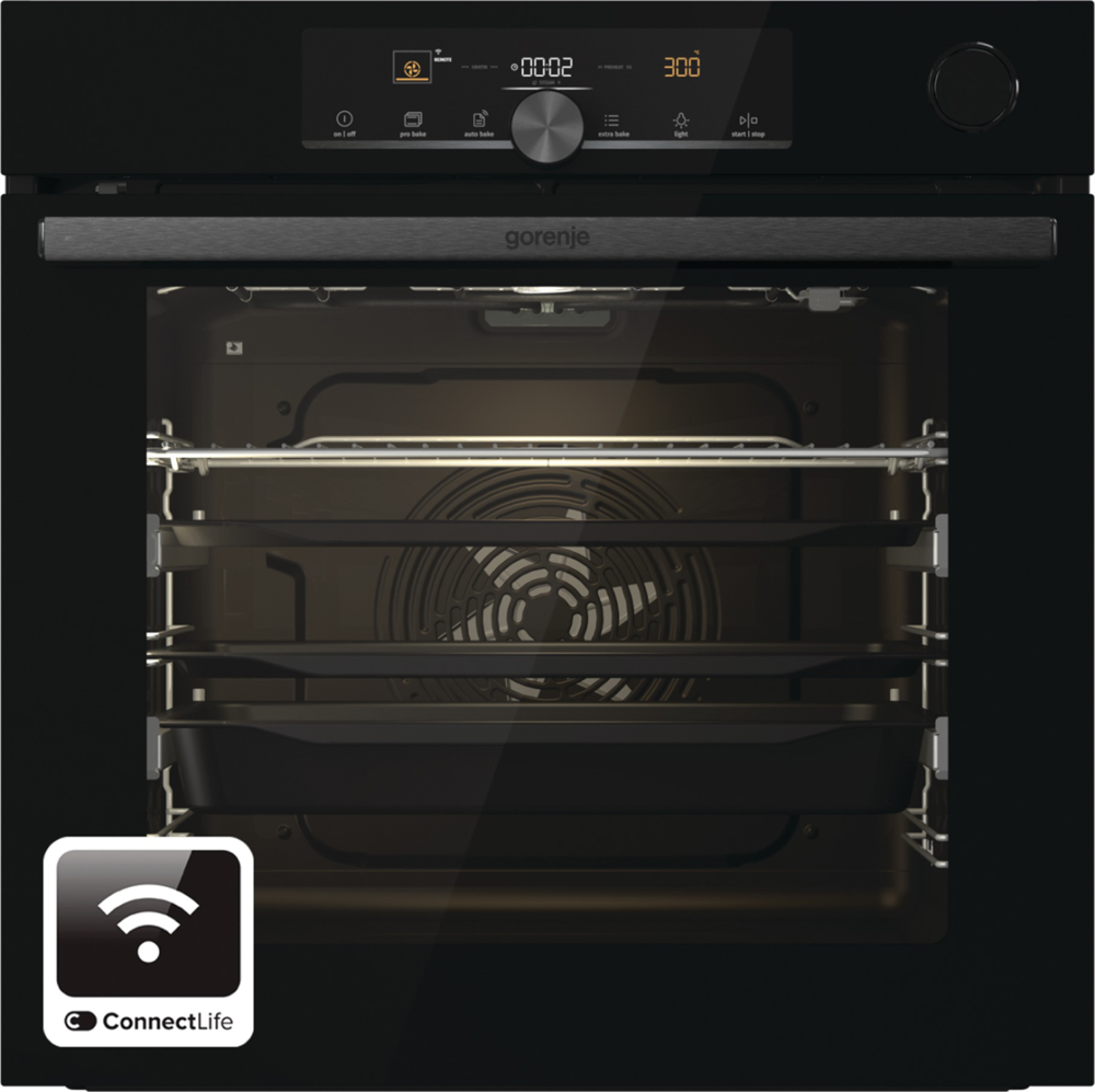 Gorenje BPSA6747A08BGWI fekete, beépíthető, sütőtér: 77L, grill, légkeverés, sütő