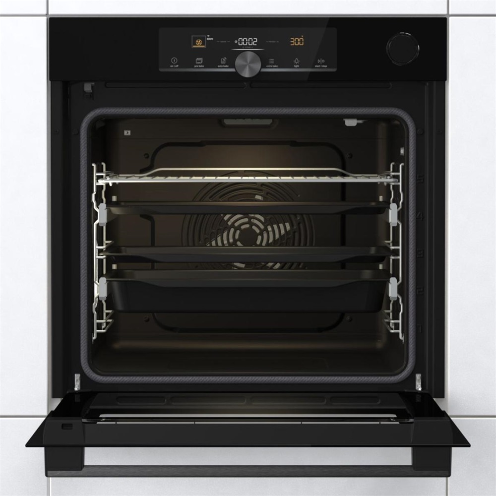 Gorenje BPSA6747A08BGWI fekete, beépíthető, sütőtér: 77L, grill, légkeverés, sütő