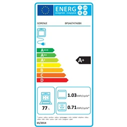 Gorenje BPSA6747A08X inox, beépíthető, sütőtér:77L, grill, légkeveréses, sütő