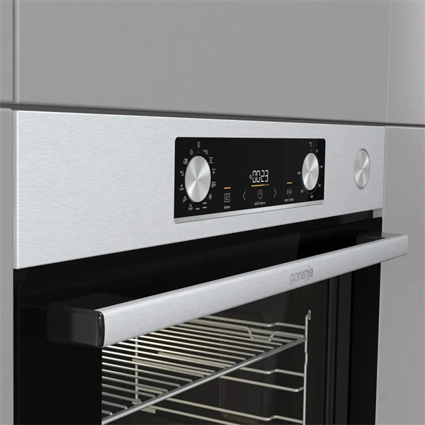 Gorenje BSA6737E15X inox, beépíthető, multifunkciós, 77 l sütő