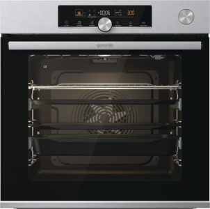 Gorenje BSA6747A04X inox, beépíthető, sütőtér: 77L, grill, légkeverés, hidrolitikus, sütő