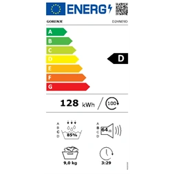 Gorenje D2HNE9D fehér, 9 kg, hőszivattyús, szárítógép (Újszerű)