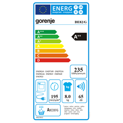 Gorenje DE82/G 8 kg hőszivattyús szárítógép