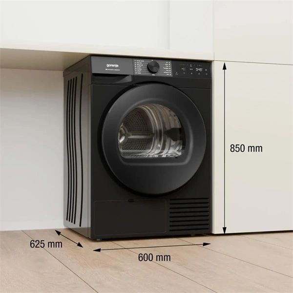 Gorenje DG48DB fekete, hőszivattyús, 8 kg, szárítógép