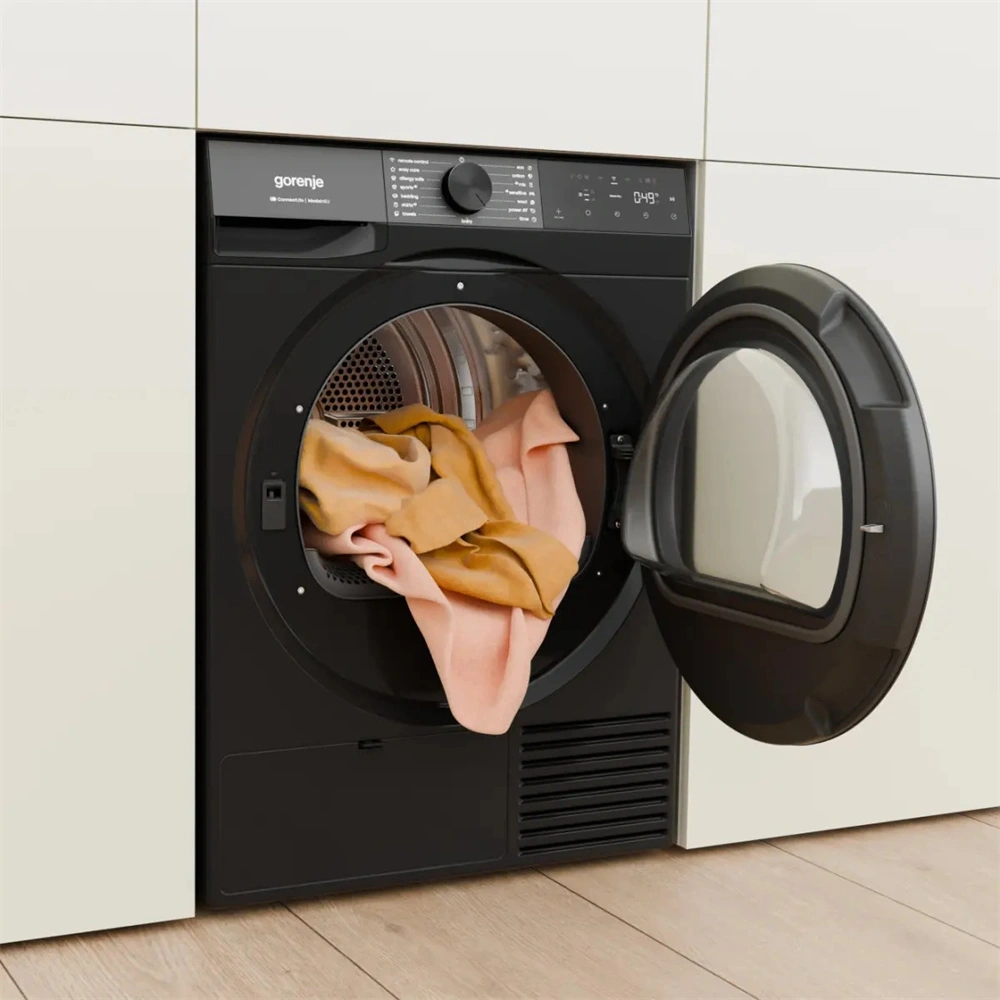 Gorenje DG48DB fekete, hőszivattyús, 8 kg, szárítógép