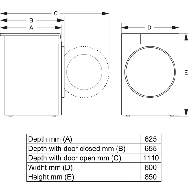 Gorenje DG89CPS fehér, hőszivattyús, 8 kg, szárítógép