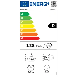 Gorenje DHNA92 fehér, 9 kg, hőszivattyús, szárítógép