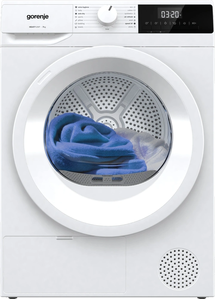 Gorenje DHNE7D fehér, 7kg, hőszivattyús szárítógép