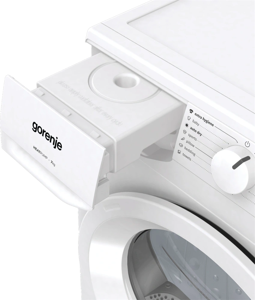 Gorenje DHNE7D fehér, 7kg, hőszivattyús szárítógép