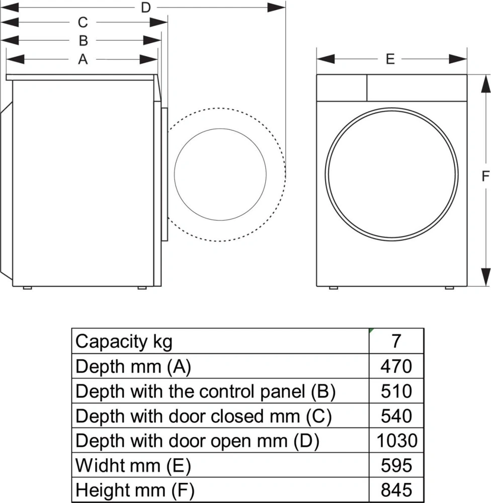 Gorenje DHNE7D fehér, 7kg, hőszivattyús szárítógép