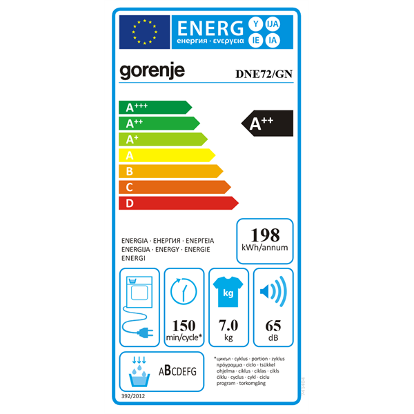 Gorenje DNE72/GN fehér, 7 kg, hőszivattyús, szárítógép (Újszerű)