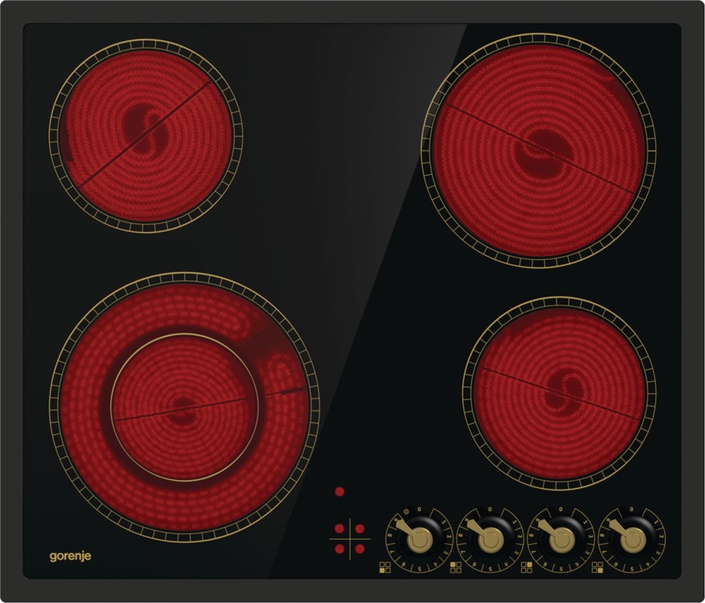 Gorenje EC642CLB fekete, beépíthető, elektromos üvegkerámia, főzőzóna: 4, beépíthető méret: 56cm, főzőlap
