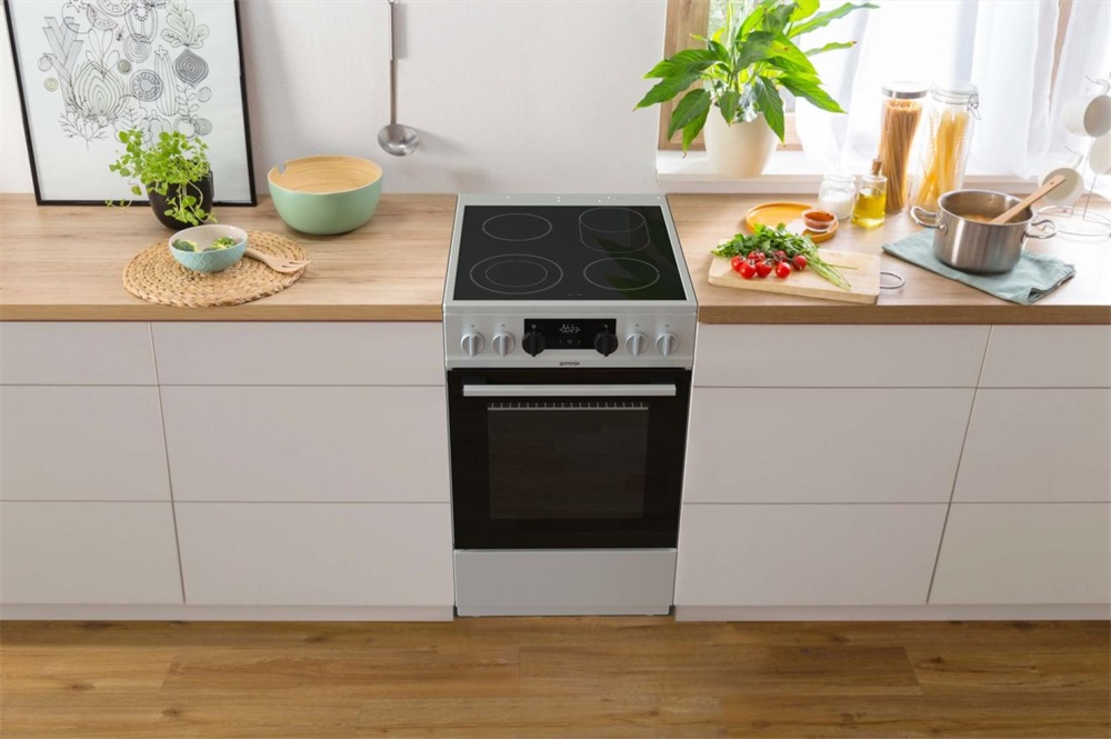 Gorenje ECS5350XA fehér, szabadonálló, kerámialapos, elektromos, főzőzóna: 4, sütő:70L, grill, tűzhely