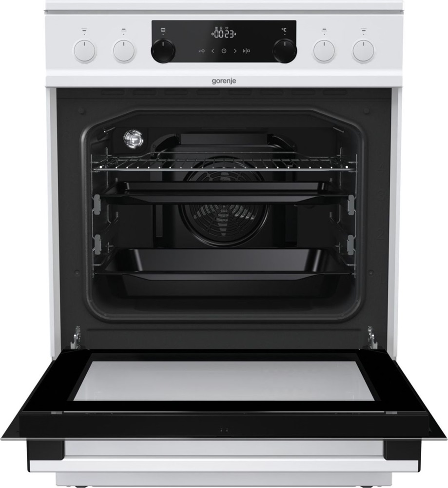 Gorenje ECS6350WPA fehér, szabadonálló, kerámialapos, elektromos, főzőzóna: 4, sütő:70L, grill, tűzhely