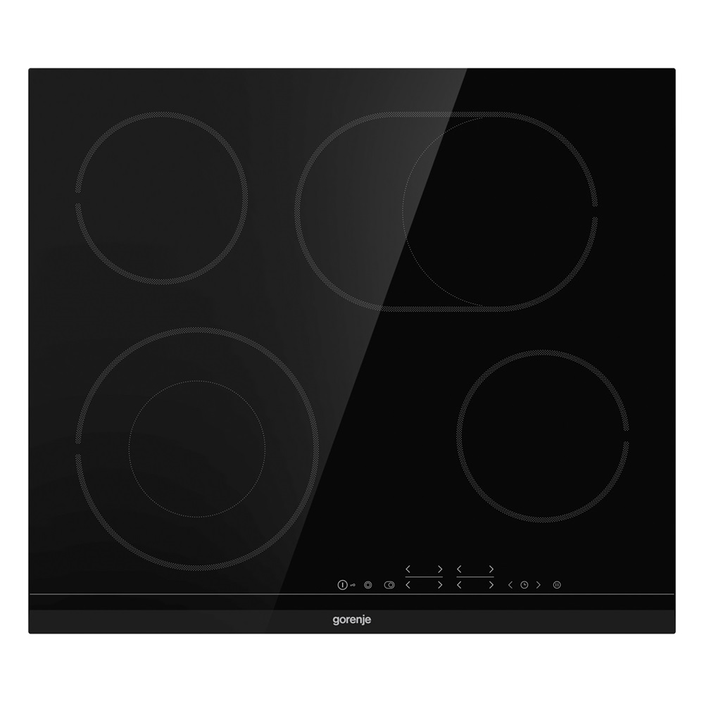 Gorenje ECT643BCSC fekete, beépíthető, elektromos üvegkerámia, főzőzóna: 4, beépíthető méret: 56cm, főzőlap (Újszerű)