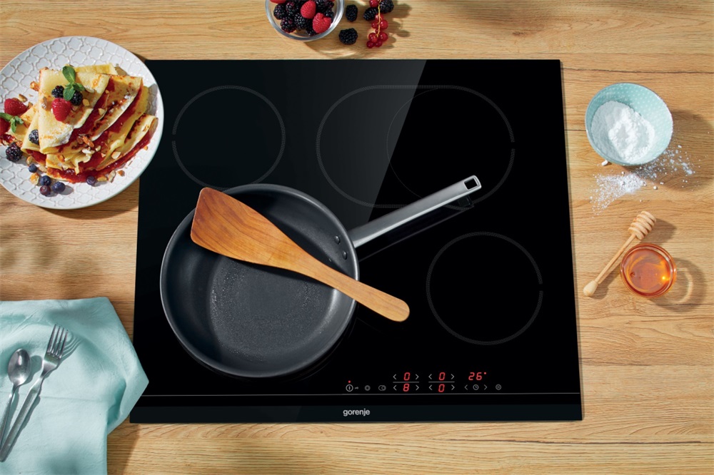 Gorenje ECT643BCSC fekete, beépíthető, elektromos üvegkerámia, főzőzóna: 4, beépíthető méret: 56cm, főzőlap (Újszerű)
