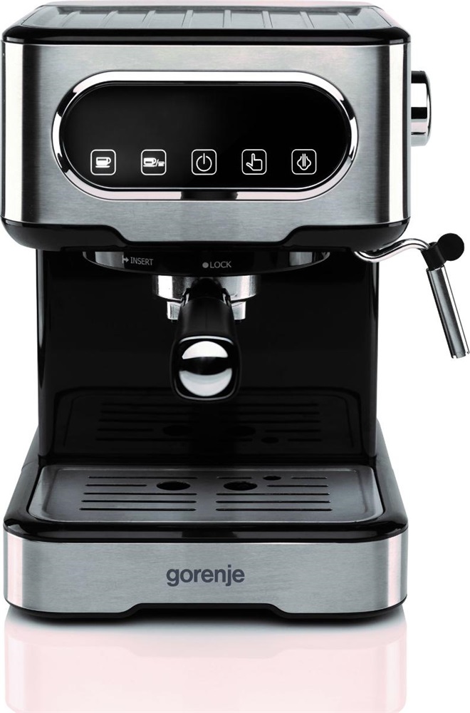 Gorenje ESCM15DBK inox-fekete espresso kávéfőző