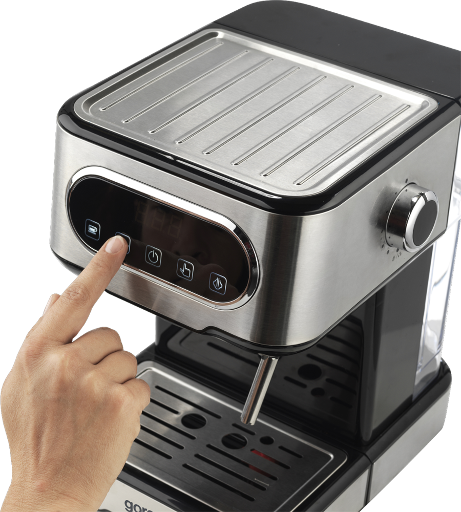 Gorenje ESCM15DBK inox-fekete espresso kávéfőző