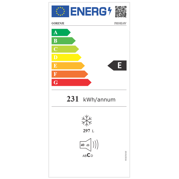 Gorenje FH30EAW fehér, Fagyasztó:297L, fagyasztóláda (Használt - B)