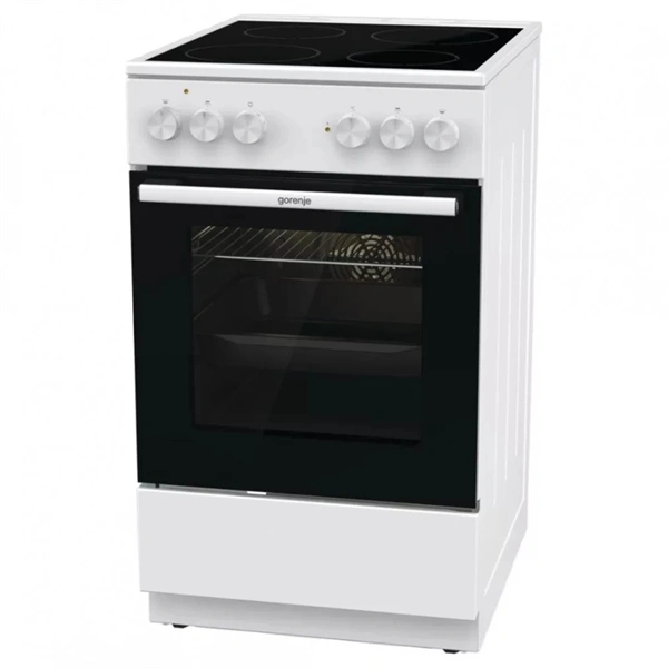 Gorenje GEC5A41WG fehér, szabadonálló, kerámialapos, elektromos, főzőzóna: 4, sütő:62L, grill, tűzhely