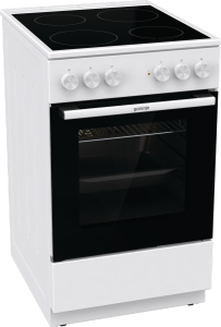 Gorenje GEC5A41WG fehér, szabadonálló, kerámialapos, elektromos, főzőzóna: 4, sütő:62L, grill, tűzhely