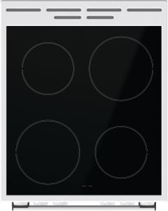 Gorenje GEC5A41WG fehér, szabadonálló, kerámialapos, elektromos, főzőzóna: 4, sütő:62L, grill, tűzhely