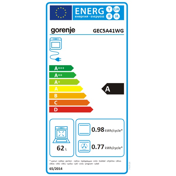 Gorenje GEC5A41WG kerámilapos tűzhely