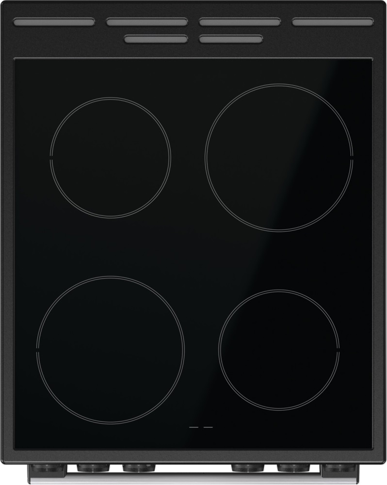 Gorenje GEC5C41SG inox, szabadonálló, kerámialapos, elektromos, főzőzóna: 4, sütő:77L, grill, tűzhely