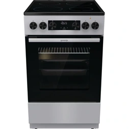 Gorenje GEC5C41SG inox, szabadonálló, kerámialapos, elektromos, főzőzóna: 4, sütő:77L, grill, tűzhely