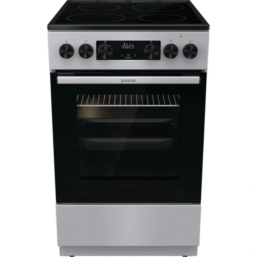 Gorenje GEC5C41SG inox, szabadonálló, kerámialapos, elektromos, főzőzóna: 4, sütő:77L, grill, tűzhely (Újszerű)