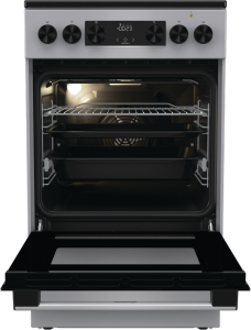 Gorenje GEC5C41SG inox, szabadonálló, kerámialapos, elektromos, főzőzóna: 4, sütő:77L, grill, tűzhely
