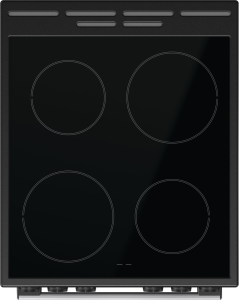 Gorenje GEC5C41SG inox, szabadonálló, kerámialapos, elektromos, főzőzóna: 4, sütő:77L, grill, tűzhely