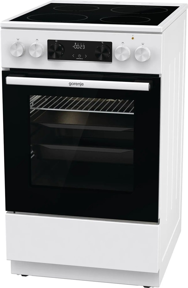 Gorenje GEC5C42WG fehér, szabadonálló, kerámialapos, elektromos, főzőzóna: 4, sütő:70L, grill, tűzhely