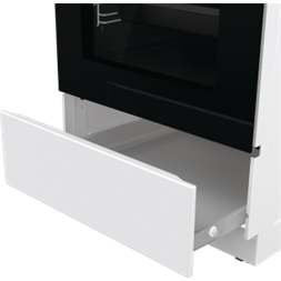 Gorenje GEC5C42WG fehér, szabadonálló, kerámialapos, elektromos, főzőzóna: 4, sütő:70L, grill, tűzhely (Újszerű)
