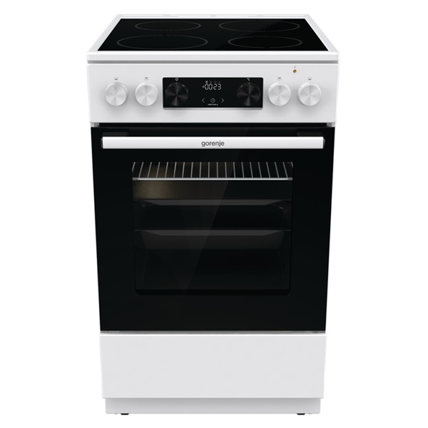 Gorenje GEC5C42WG fehér, szabadonálló, kerámialapos, elektromos, főzőzóna: 4, sütő:70L, grill, tűzhely (Újszerű)