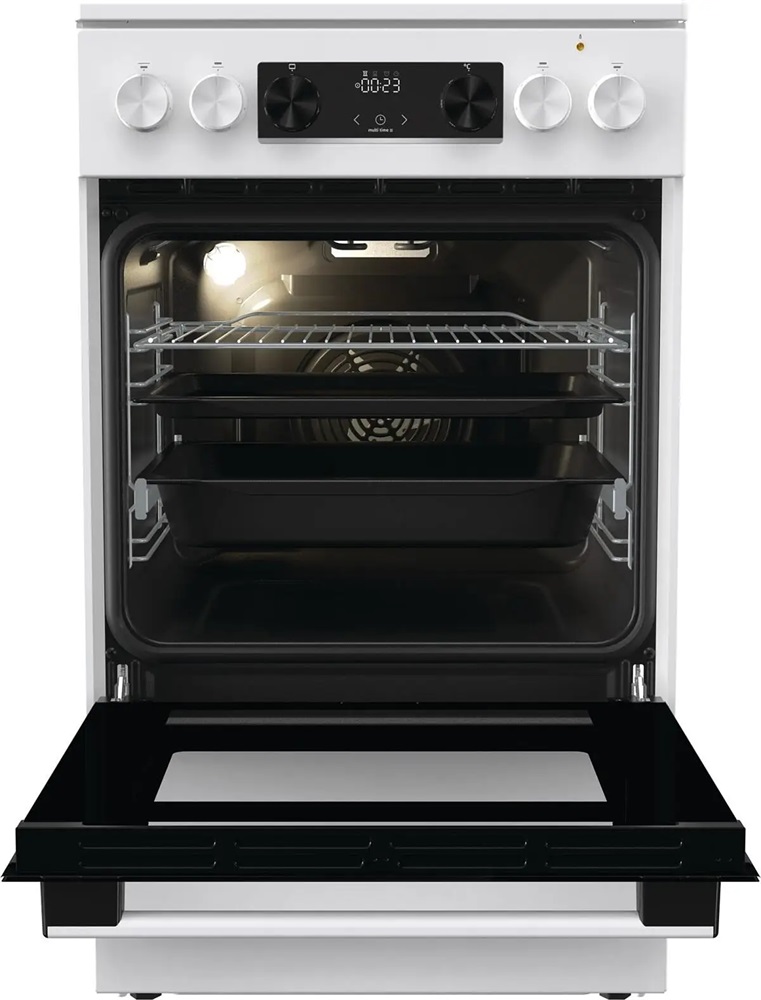 Gorenje GEC5C42WG fehér, szabadonálló, kerámialapos, elektromos, főzőzóna: 4, sütő:70L, grill, tűzhely (Újszerű)