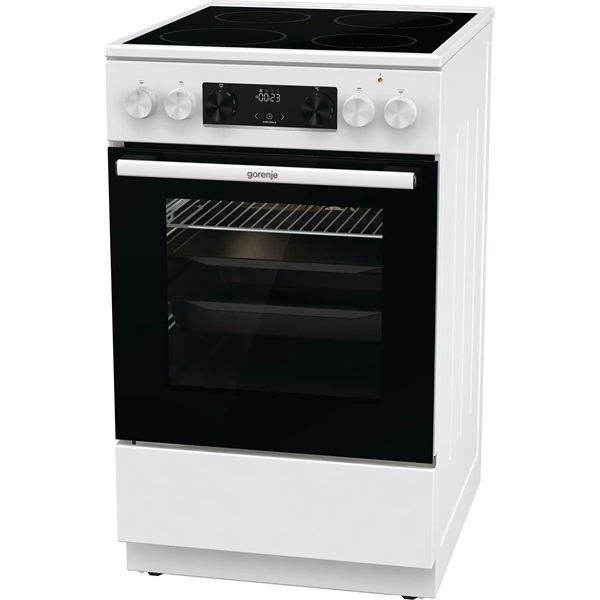 Gorenje GEC5C42WG fehér, szabadonálló, kerámialapos, elektromos, főzőzóna: 4, sütő:70L, grill, tűzhely (Újszerű)